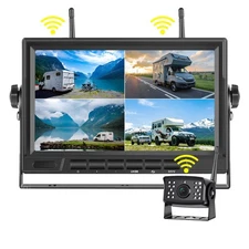 1080P Wireless Backup Camera + 7'' DVR Split-Screen Monitor for Trucks/Trailers