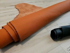 5-6oz HEAVY THICK BURNT ORANGE LEATHER HIDE SIDE MATTE SOFT PANEL/SHEET 28 sq
