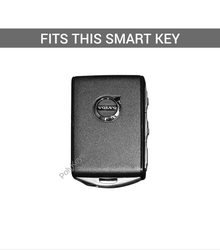 Leather Alloy Key Fob Case Cover For VOLVO XC40 XC60 XC90 EX V60 V90 T5 T6 T8  - Picture 2 of 10