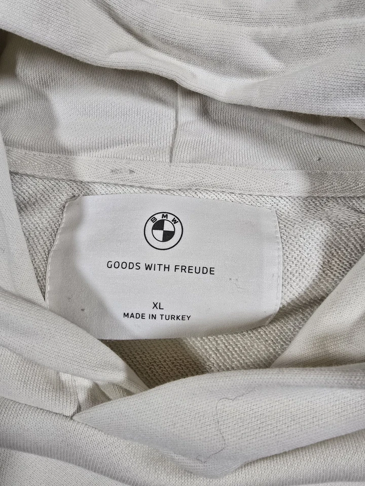 Sudadera con Capucha BMW Joy Logo Inverso Unisex Talla XL Crema Pullover Sudadera Foto 3 de 4