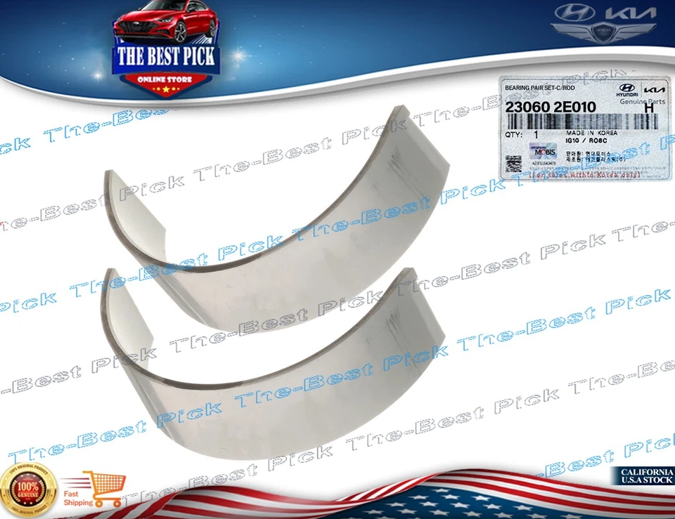 OEM⭐4 pares de rodamientos de varilla de conexión STD 12-16 Hyundai Elantra Kia Soul 230602E010 Foto 4 de 4