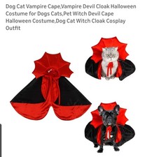 Dog Cat Vampire Cape,Vampire Devil Cloak Halloween Costume for Dogs Cats,Pet...