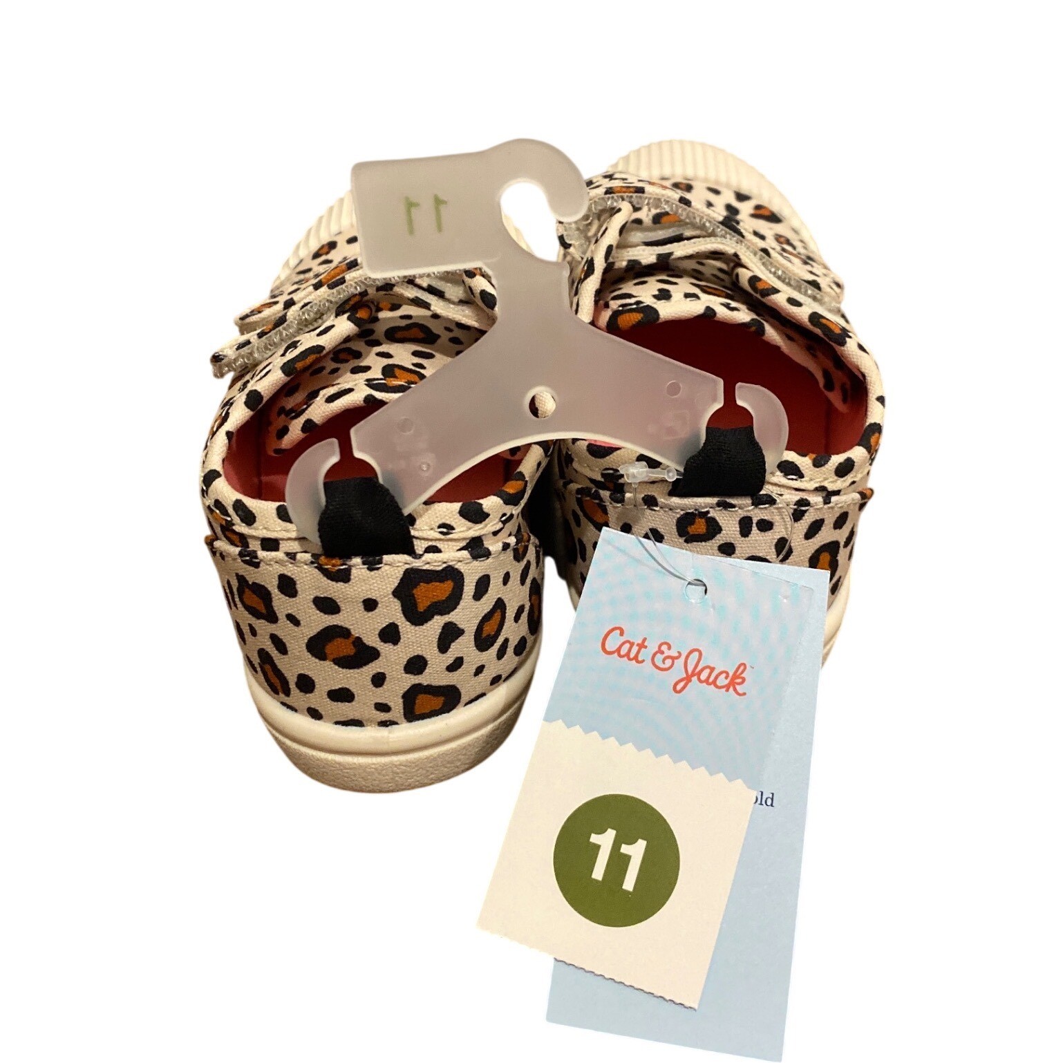 Cat & Jack Toddler Leopard Print Canvas Sneakers Size 11 Hook and Loop Straps