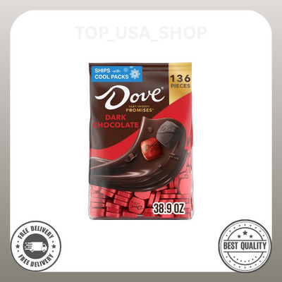 DOVE PROMISES Dark Chocolate Candy, 38.9 Oz, 136 Count Bulk Bag
