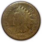 1866 Indian Head Cent Almost Good AG Coin #27388
