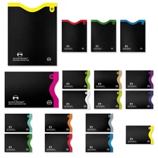 RFID Blocking Credit Card Sleeves 18-Piece Set – 14 Color-Coded Card Protecto...