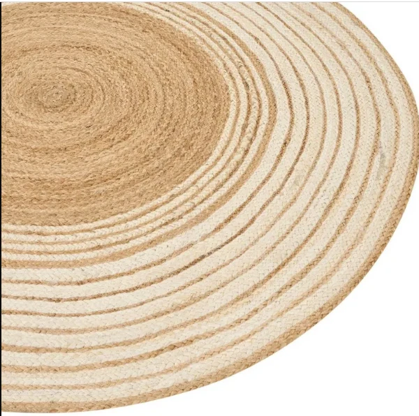 Rug 100% Braided Natural Jute Round Area Rug Custom Size Circular Decor  Carpet - Image 2 of 3