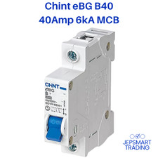 CHINT eBG B40 40Amp B-Curve 6kA MCB Minature Circuit Breaker BSEN60898 187427