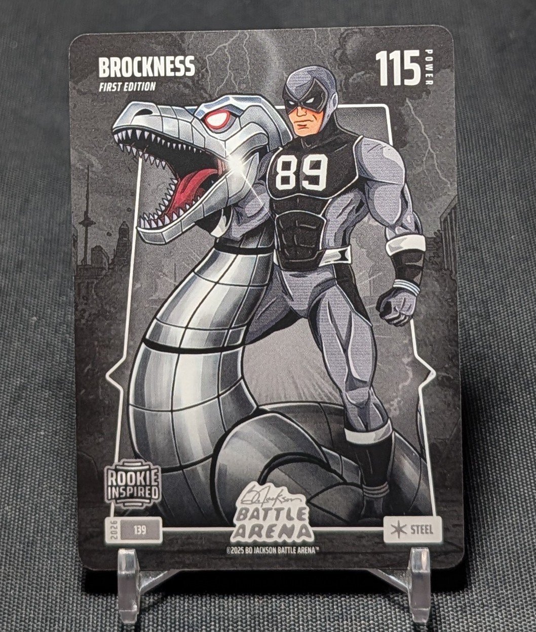 Brock Bowers BROCKNESS Steel 2026 Bo Jackson Battle Arena Card #139 Raiders