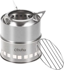 Camping Stove, Ohuhu Camp Stove Wood Burning Stainless Steel Stoves... 