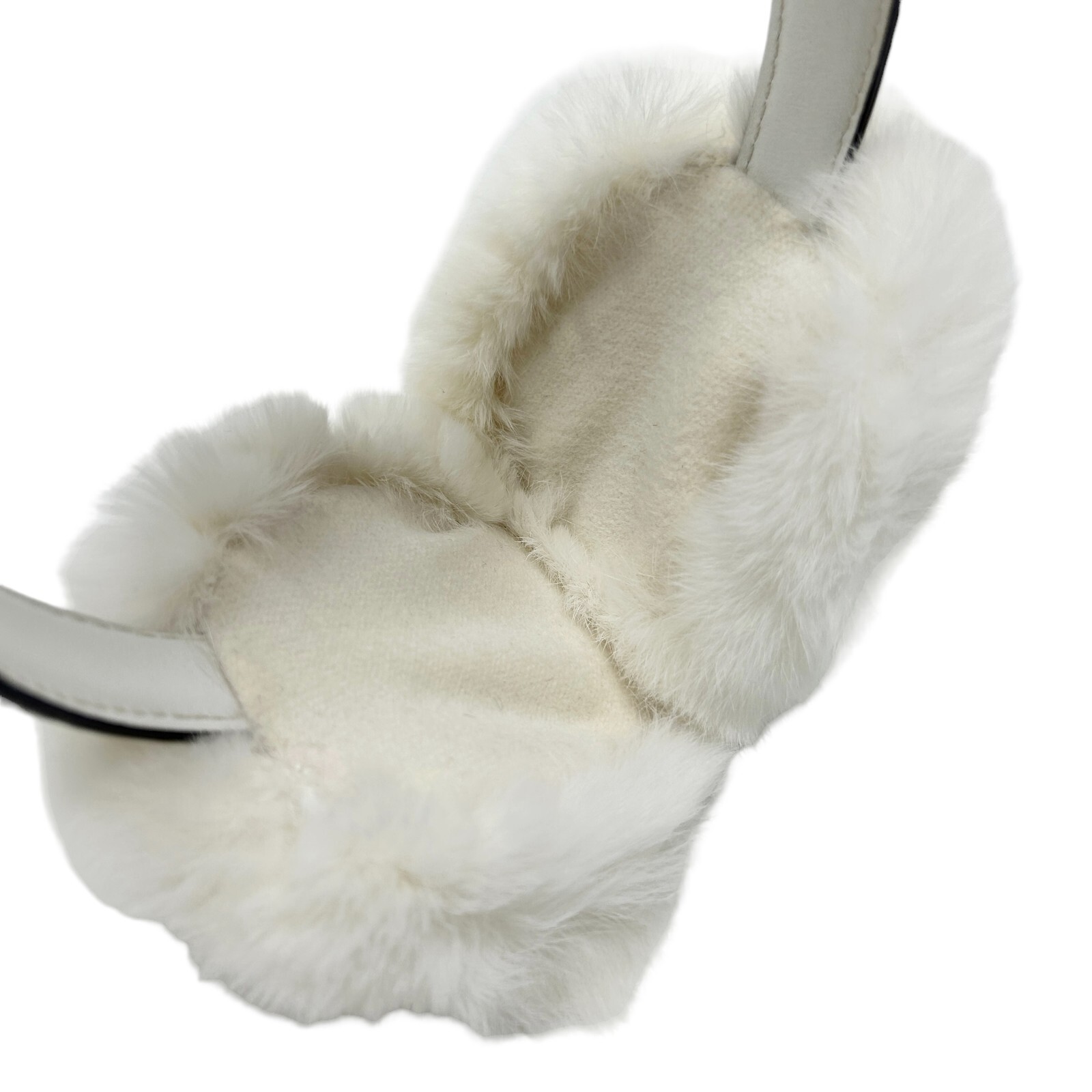 GUCCI Vintage GG Monogram Logo Earmuffs Accessory Fur White Rank AB+ eBay