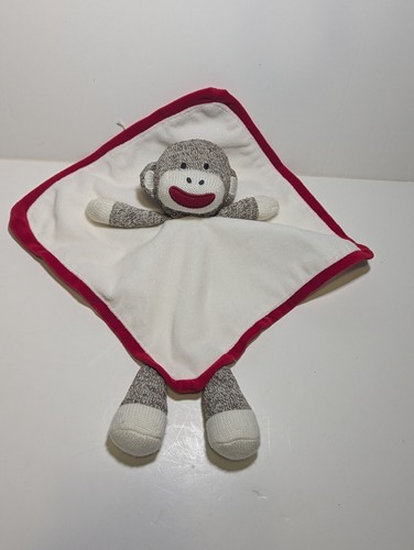 Baby Starters Sock Monkey Lovey Rattle Security Blanket Satin Back - Picture 5 of 7