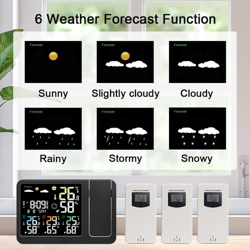 Ketotek Projection Weather Station Indoor Outdoor Clock Thermometer Hygrometer - Picture 4 of 7