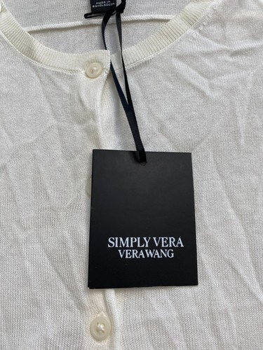Simply Vera Vera Wang Women Sheer Long Sleeve Cardigan Sweater Beige Size M - Picture 6 of 11