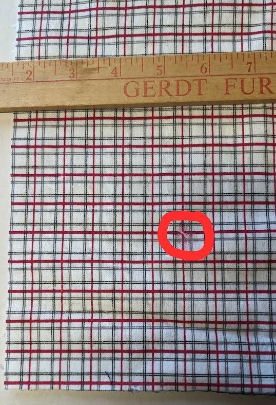 Cotton Lightweight flannel fabric 22"x44" Windowpane Check White/Red/Black - Image 3 of 4