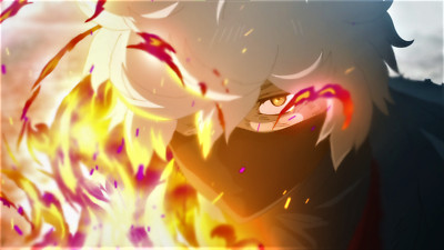 Anime hells paradise jigokuraku gabimaru mask white hair Playmat Gaming Mat Desk