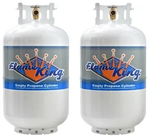 Twin Pack 30 Lb. Vertical Propane Cylinder Refillable Steel tank with OPD Valve