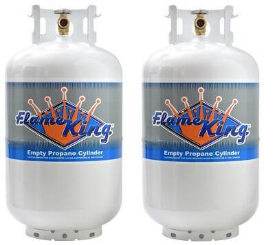 Twin Pack 30LB EMPTY Propane Cylinder Refillable Steel LPG Tank with OPD Valve
