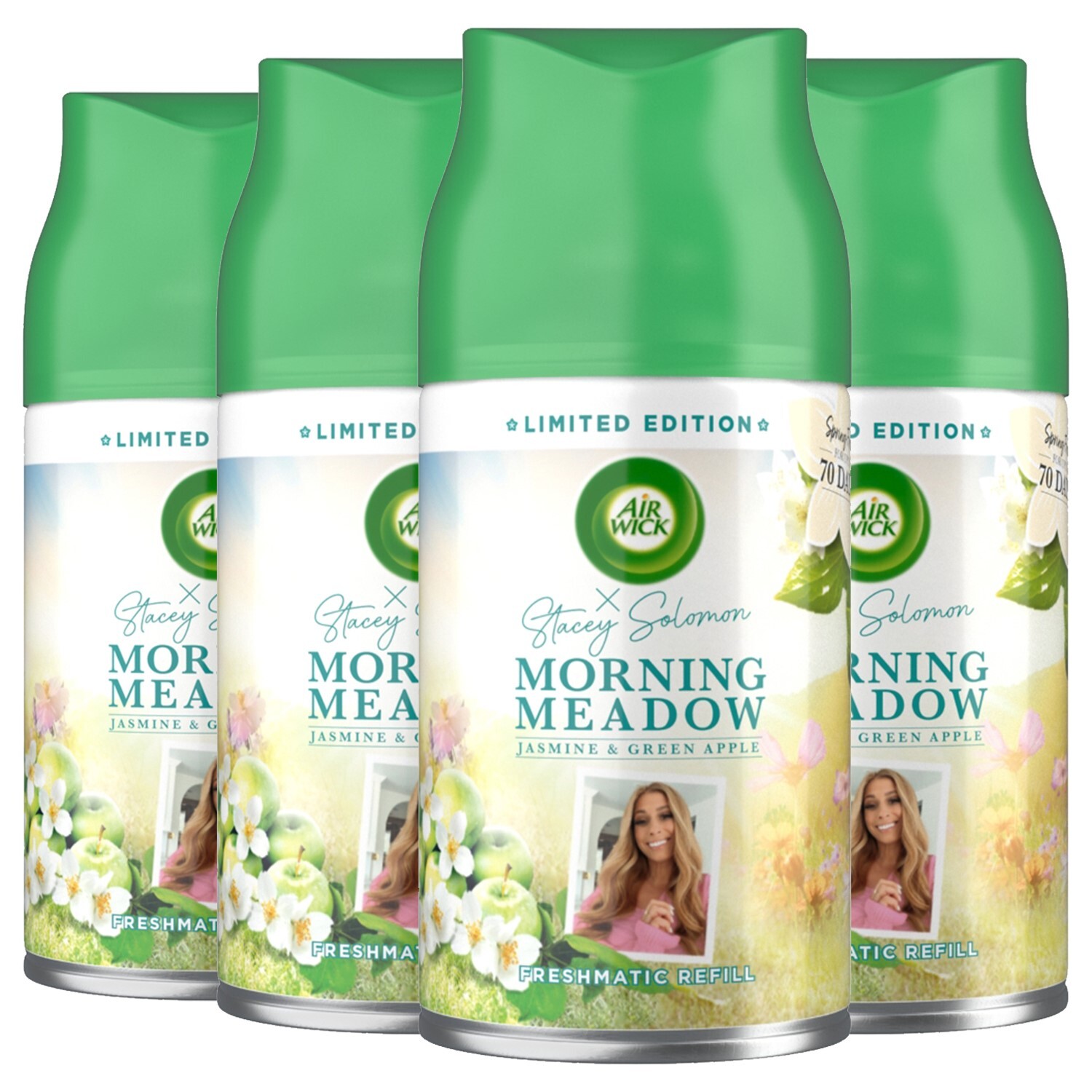 4 x Air Wick Freshmatic Freshener Refill Morning Meadow Stacey Solomon 250ml