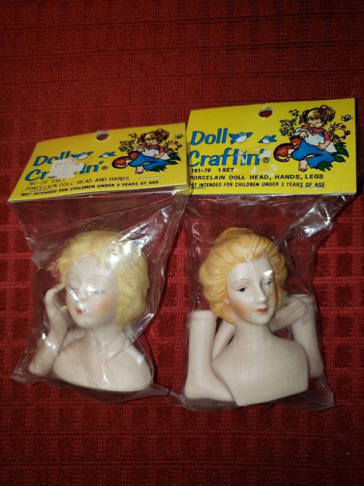 Doll Craftin' Porcelain Doll Head Hands Legs 161-20 and 161-76