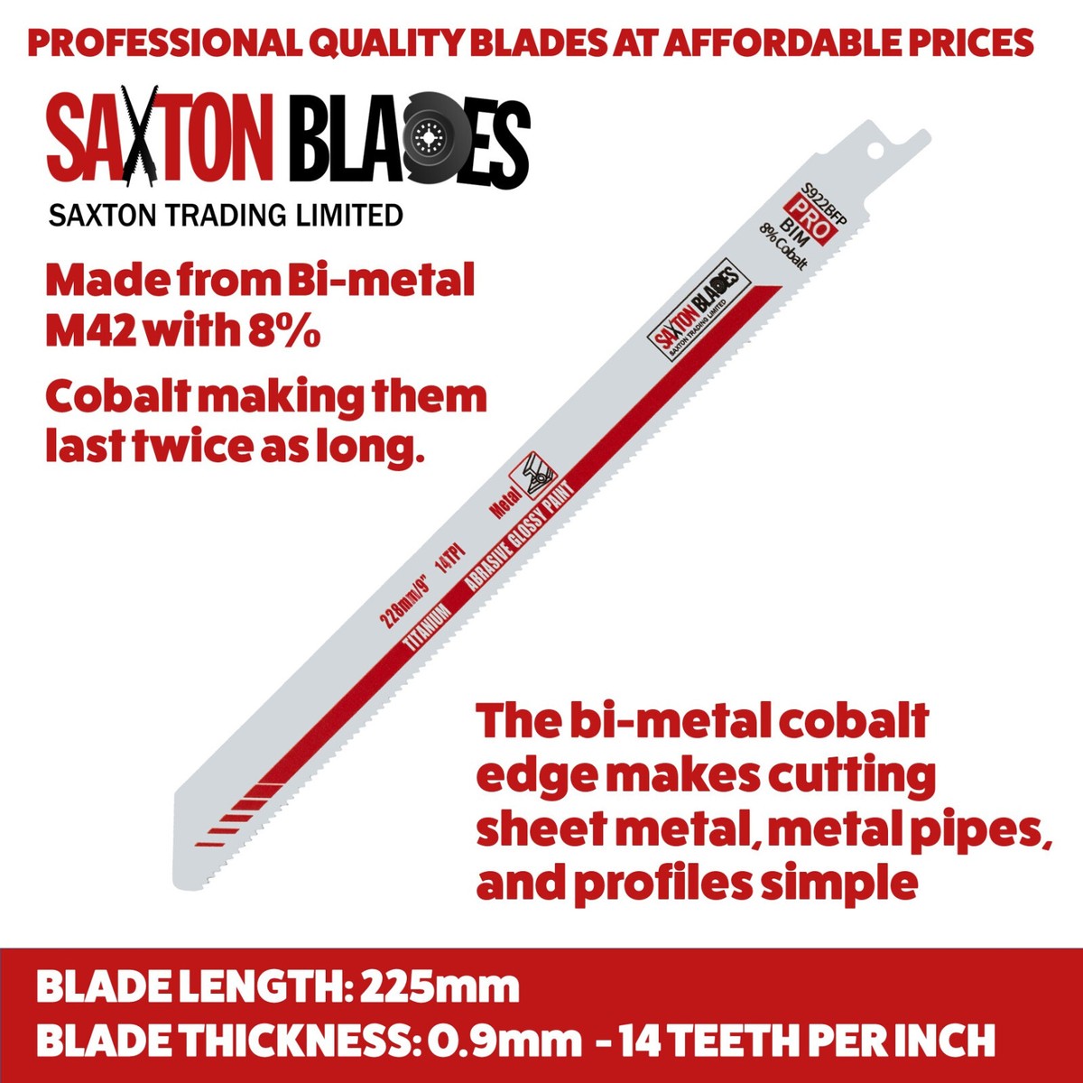 MPS - Reciprocating Saw Blades; Blade Material: Chromium Vanadium Steel