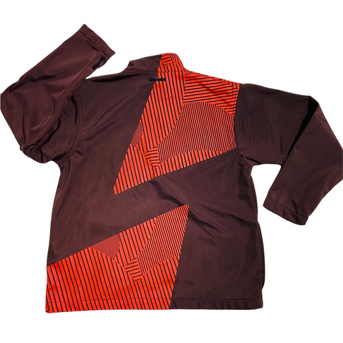 Spyder Boys Jacket Brown Orange Striped Pockets Mock Neck Zipper Long Sleeve 12 - Picture 2 of 8