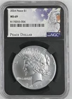 2024  Peace Silver Dollar NGC MS69 Eagle Label Black Core !
