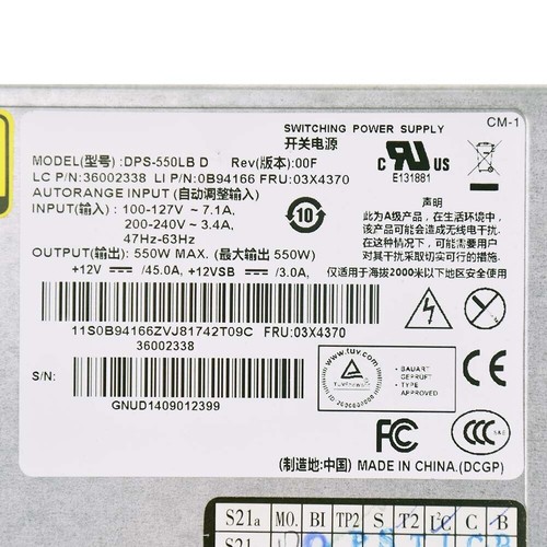 For Lenovo RD340/RD430/RD540/RD640 550W Server Power Supply DPS-550LB C/B/D - 第 6/6 張圖片