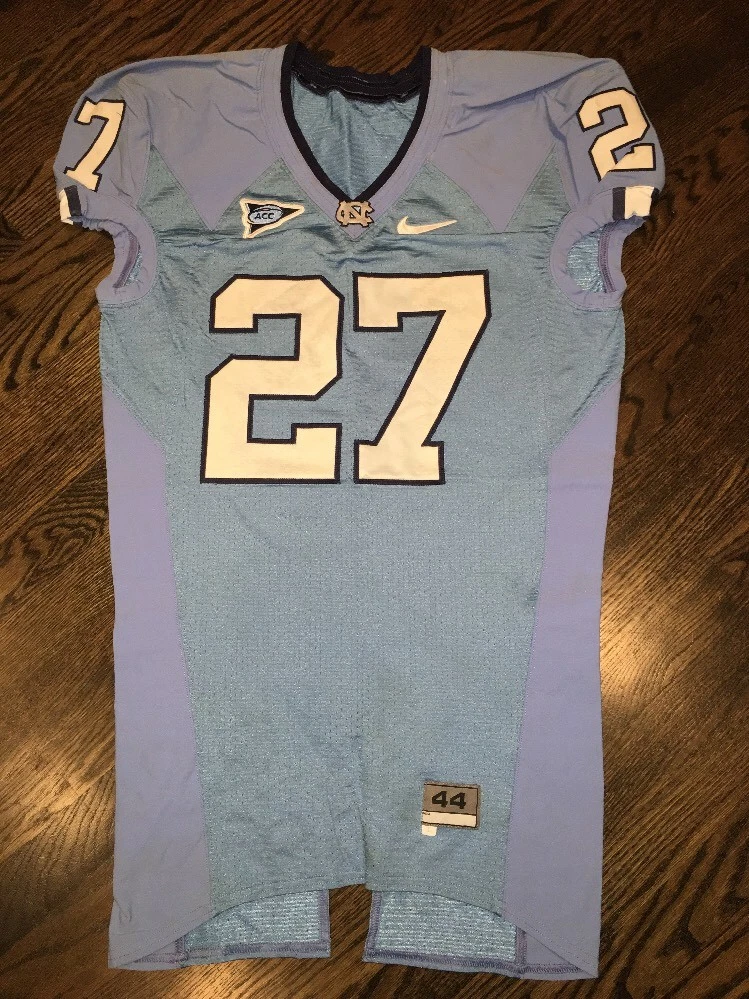 Game Worn Used Nike North Carolina Tar Heels UNC Football Jersey 27 Size 44