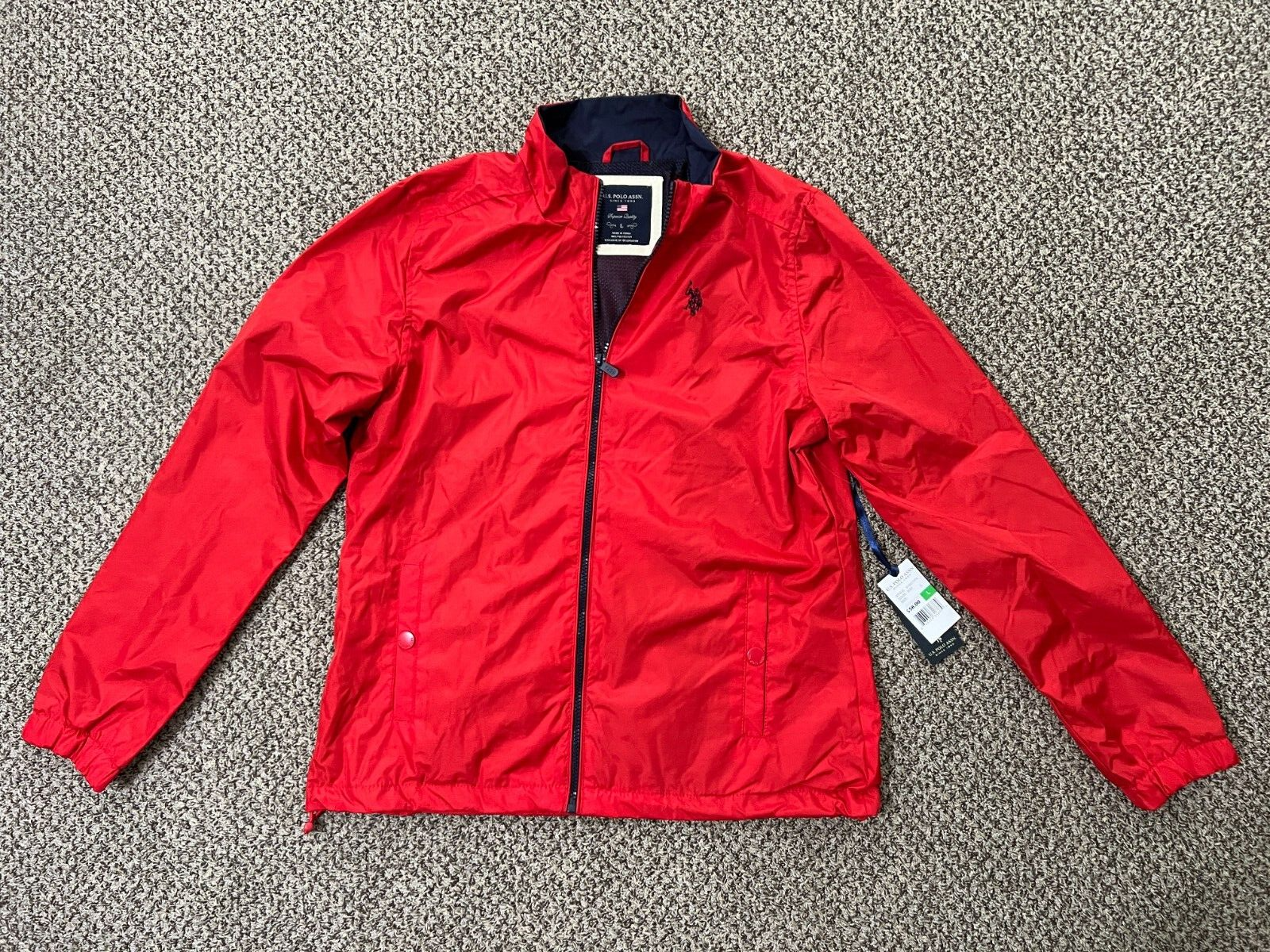 Giacca a vento US Polo Assn donna pony logo essenziale rossa taglia large nuova