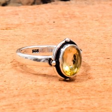 Yellow Citrine Gemstone 925 Sterling Silver Handmade Ring Jewelry in All Size