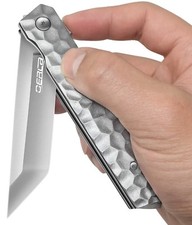 EDC Pocket Folding Knife Ball Bearing Quickly Flipper Open  3.54" Blade (Silver)