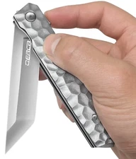 EDC Pocket Folding Knife Ball Bearing Quickly Flipper Open  3.54" Blade (Silver)