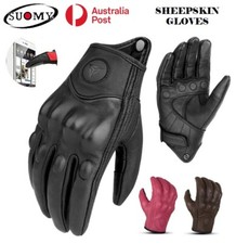 SUOMY Motorcycle Gloves Real Leather Breathab...