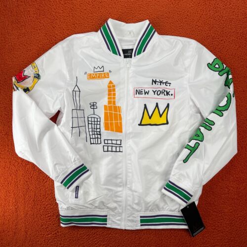 MEMBERS ONLY Mens MEDIUM Jean Michel Basquiat Thor Superman Aviator Windbreaker - Picture 2 of 7
