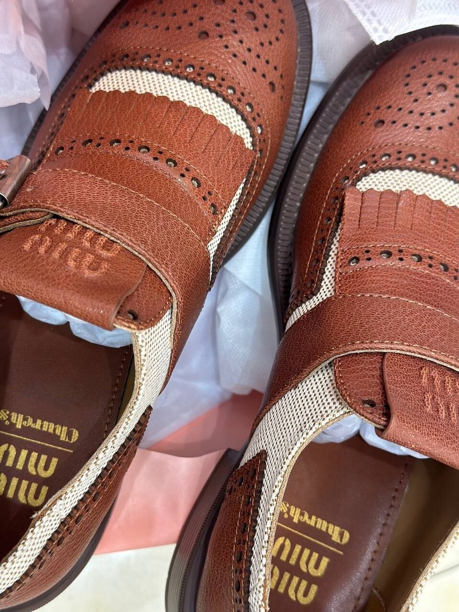Leather and linen X Miu Miu Shanghai shoes from Church | eBay