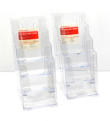 Office Depot Prospekthalter 4 Fächer 1/3 A4 (100 x 210 mm) 1429006 2 Stück