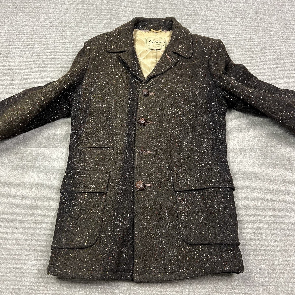 Vintage 50s Sears Confetti Fleck Knit Wool Car Coat Jacket Size 40