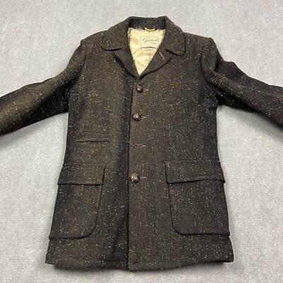 Vintage 50s Sears Confetti Fleck Knit Wool Car Coat Jacket Size 40