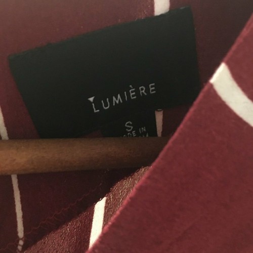 Lumiere Striped burgundy Sharkbite Dress Sm - Picture 3 of 5