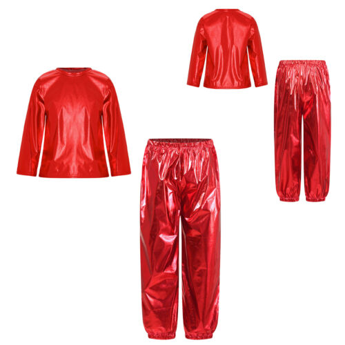 Kids Sweatsuit Youth Tracksuit Junior Outfit Show Shirt With Pants Shiny Club - Picture 28 of 65