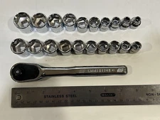 NEW CRAFTSMAN 21 Piece RATCHET + SOCKET SET 3/8" Drive 10mm-19mm + 1/4-13/16