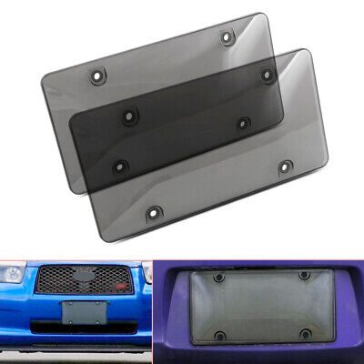 Smoke Gray Tinted License Plate Cover Shield Tag Protector Frame for Car Auto