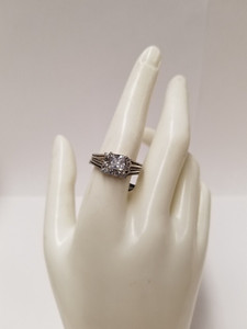 Authentic Rose Gold Plated Accent Princess Cut Sterling Silver Stackable Ring Size 9