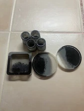 resin coaster set Of 2 With Matching Ashtray And Shot glasses