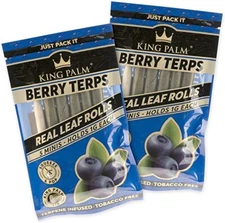 King Palm | Mini | Berry Terps | Palm Leaf Rolls | 2 Packs of 5 Each = 10 Rolls