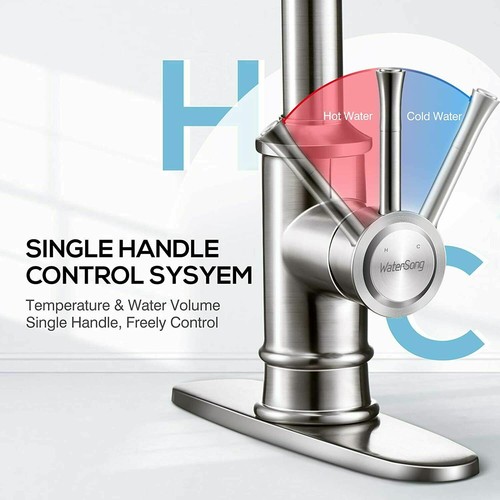 Sensor Touch Kitchen Sink Faucet Pull Down Sprayer Swivel Mixer Tap Single Lever - Picture 110 of 123