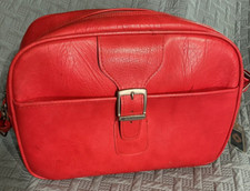 Vintage lata 1960-te 1970-te CZERWONA Samsonite Sidekick Crossbody Torba na ramię Carry On!