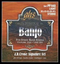 GHS PF140 JD Crowe Signature Stage Banjo Strings; 5-String light gauges