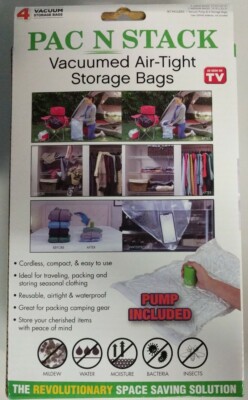 Pac 'N Stack Handheld Vacuum Sealing Storage Bags Are Reusable
